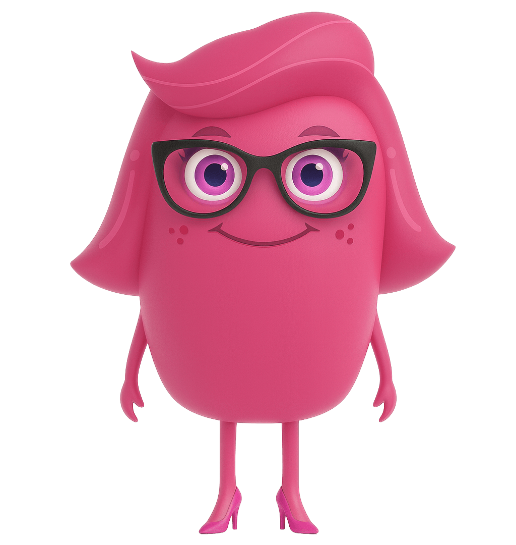 personagem cagulangela - rosa e fofinha