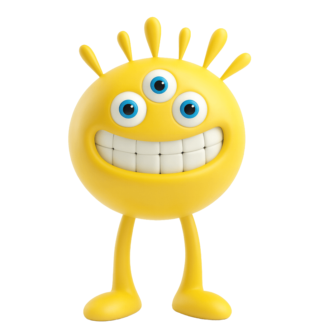 personagem plauto - circular, amarelo e fofinho