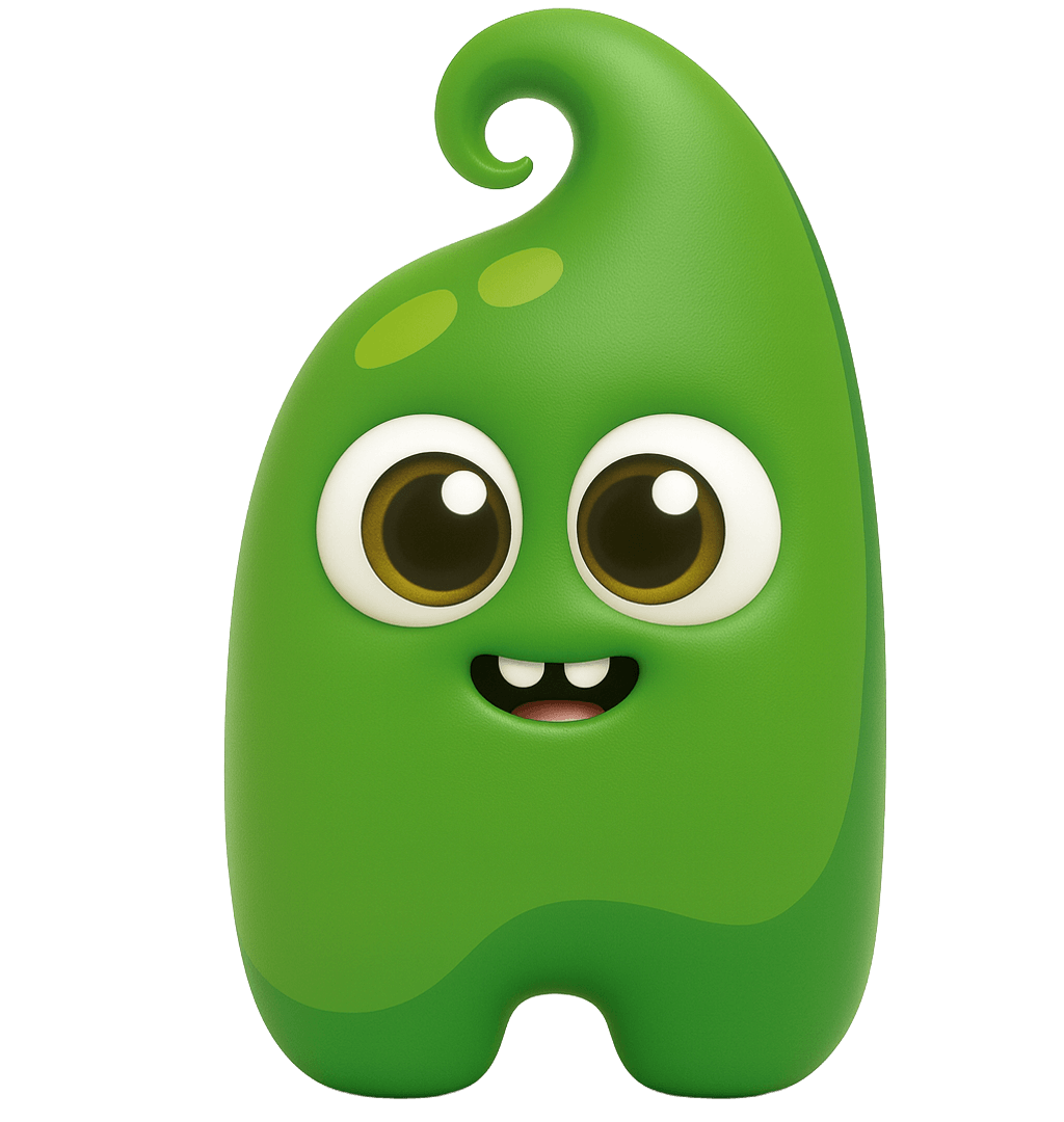 personagem vidulina - verde e fofinha